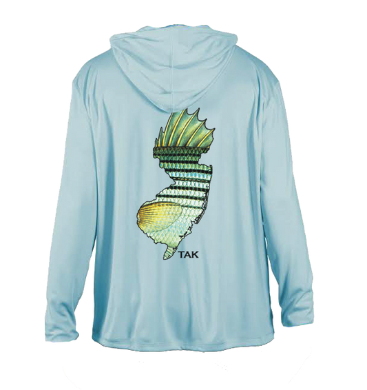 NJ Striper Solar Tech Hoodie | Sea Blue
