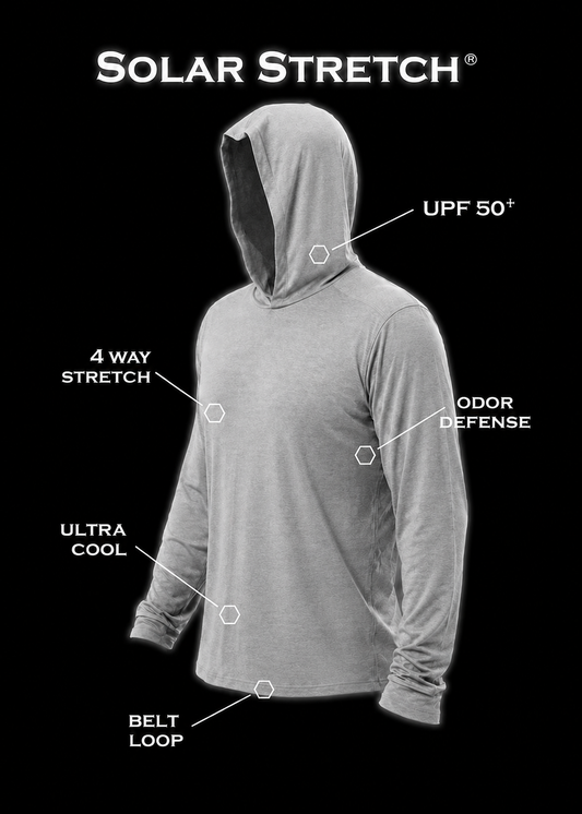 Solar Stretch® Performance Hoodie | Heather Grey